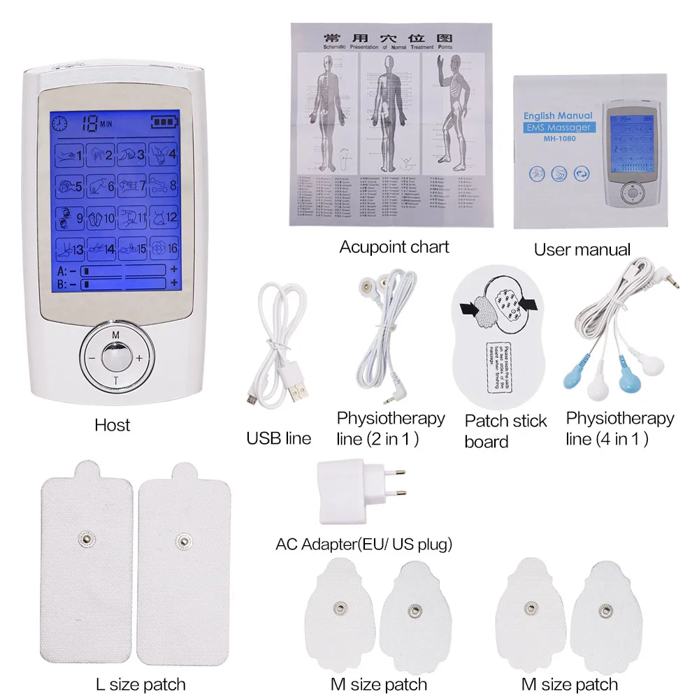 Masajeador terapéutico muscular eléctrico LCD, herramientas, pluma de  acupuntura, masajeadores corporales, estimulador eléctrico