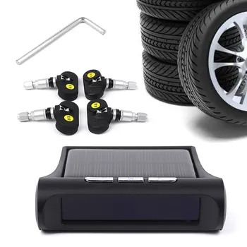 

Tire Pressure Monitoring System Tire Pressure Monitor Portable Tire Pressure Gauge Temp TPMS Wireless Solar Energy Smart