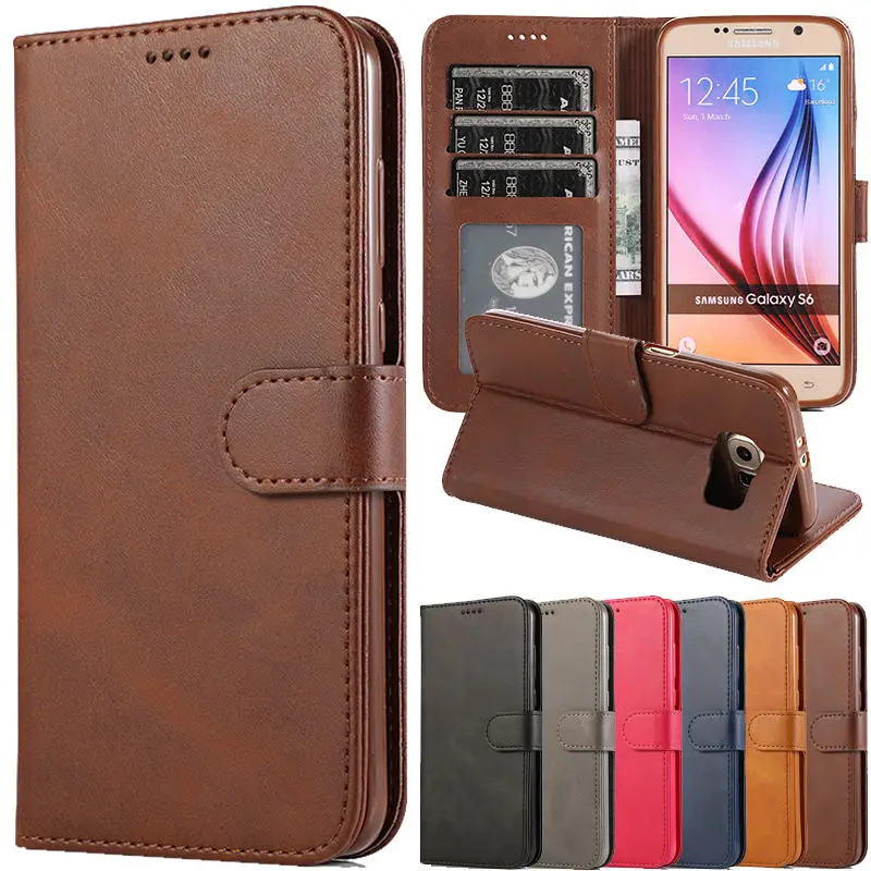 Флип кошелек Книжная полка для samsung Galaxy S6 S6 Edge чехол Роскошный кожаный чехол для телефона samsung S6 Edge чехол Coque Funda