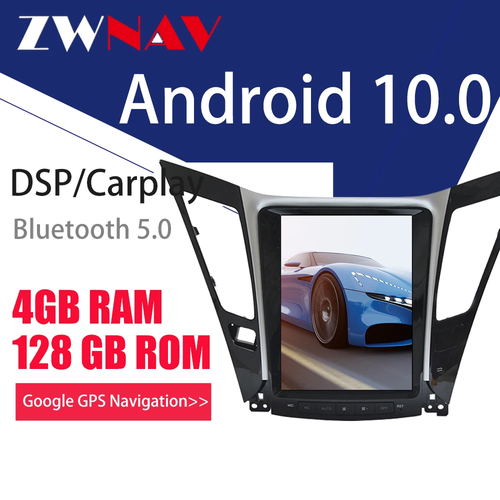 

128G Tesla Screen Carplay For 20122014 Hyundai Sonata 8 Android 10 Player GPS Navi Auto Audio Stereo Radio Recorder Head Unit