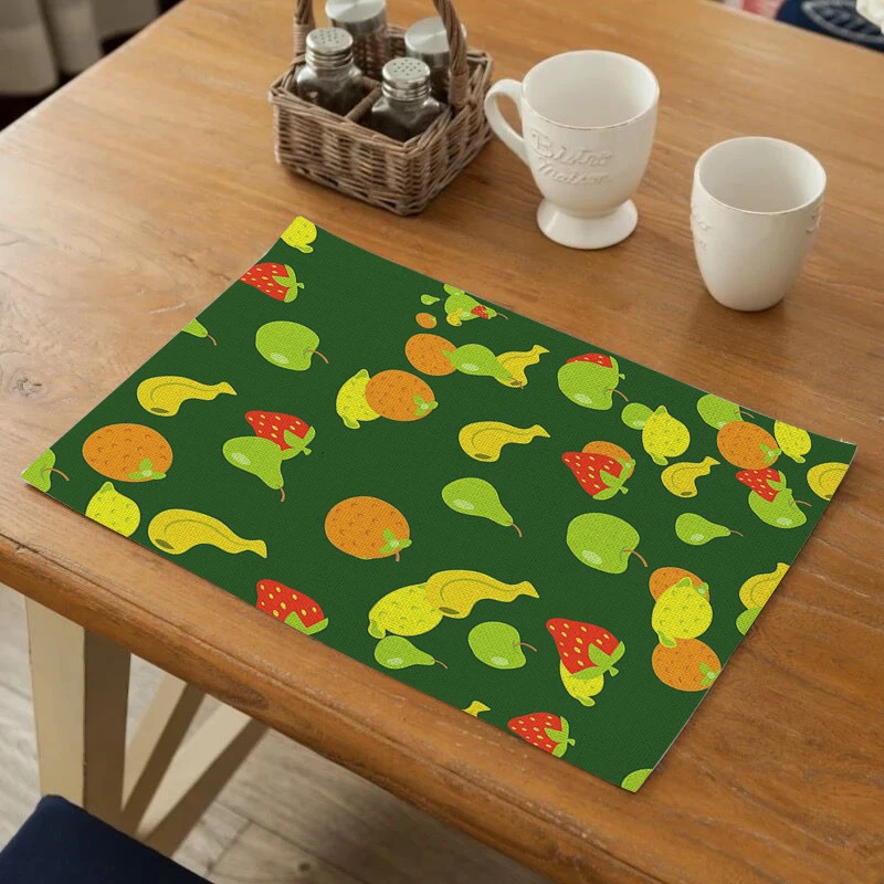 

SEAAN Classic Pattern Drink Coasters Reusable Dining Table Mat Placemats for Kitchen Table Polyester or Cotton and Line Decor