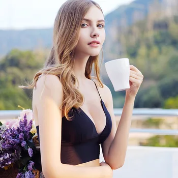 

New Sexy Bra Women Seamless Underwear Female Tank Crop Top Short Camis Intimates Deep V Women Lingerie Top Padded Bralette