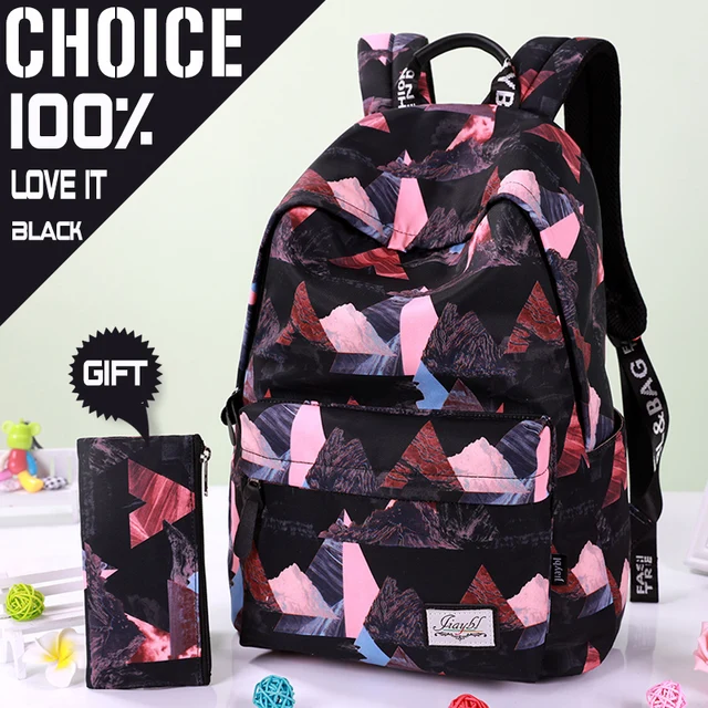 17 18.5inch Water Repellent Casual Women Backpack Nylon Travel Back To School Bag Student Teenage Girls Backpack Mochila 2