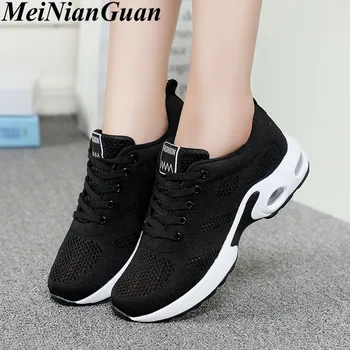 

Air Cushion Sneakers Woman Sports Shoes Sport Woman Shoe Mesh Running Shoes Ladies Ultralight Jogging Shoes Black Plus Sizes B9