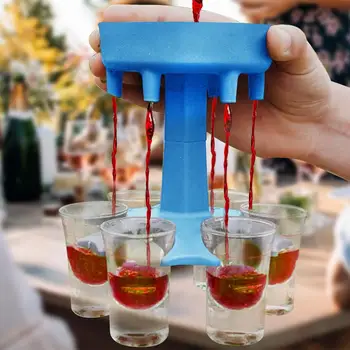 

6 Shot Glass Dispenser Holder Liquor Dispenser Acrylic Cup Party Beverage Drinking Games Cocktail Wine Quick Bar Filling Tool