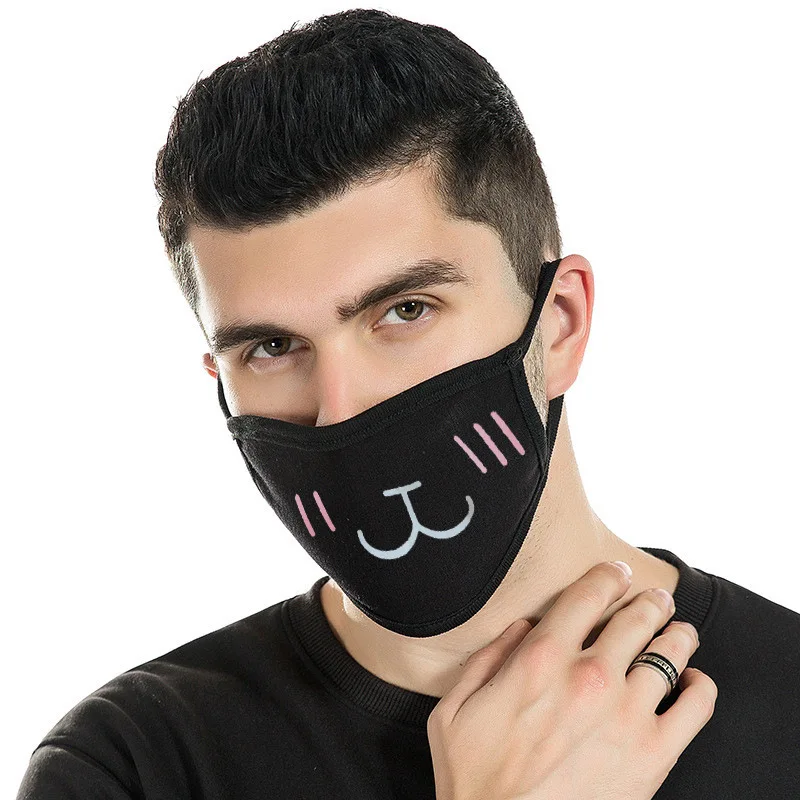 Fashion Expression Mouth Mask Anime Cotton Mouth Mask Unisex Mask Mouth-muffle Dustproof Respirator Cute Anti-Dust Mouth Covers - Color: Plum