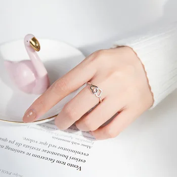 

925 Sterling Silver Cross Love Heart Shaped Wedding Bands Adjustable Midi Knuckle Finger Rings for Women Jewelry Gifts