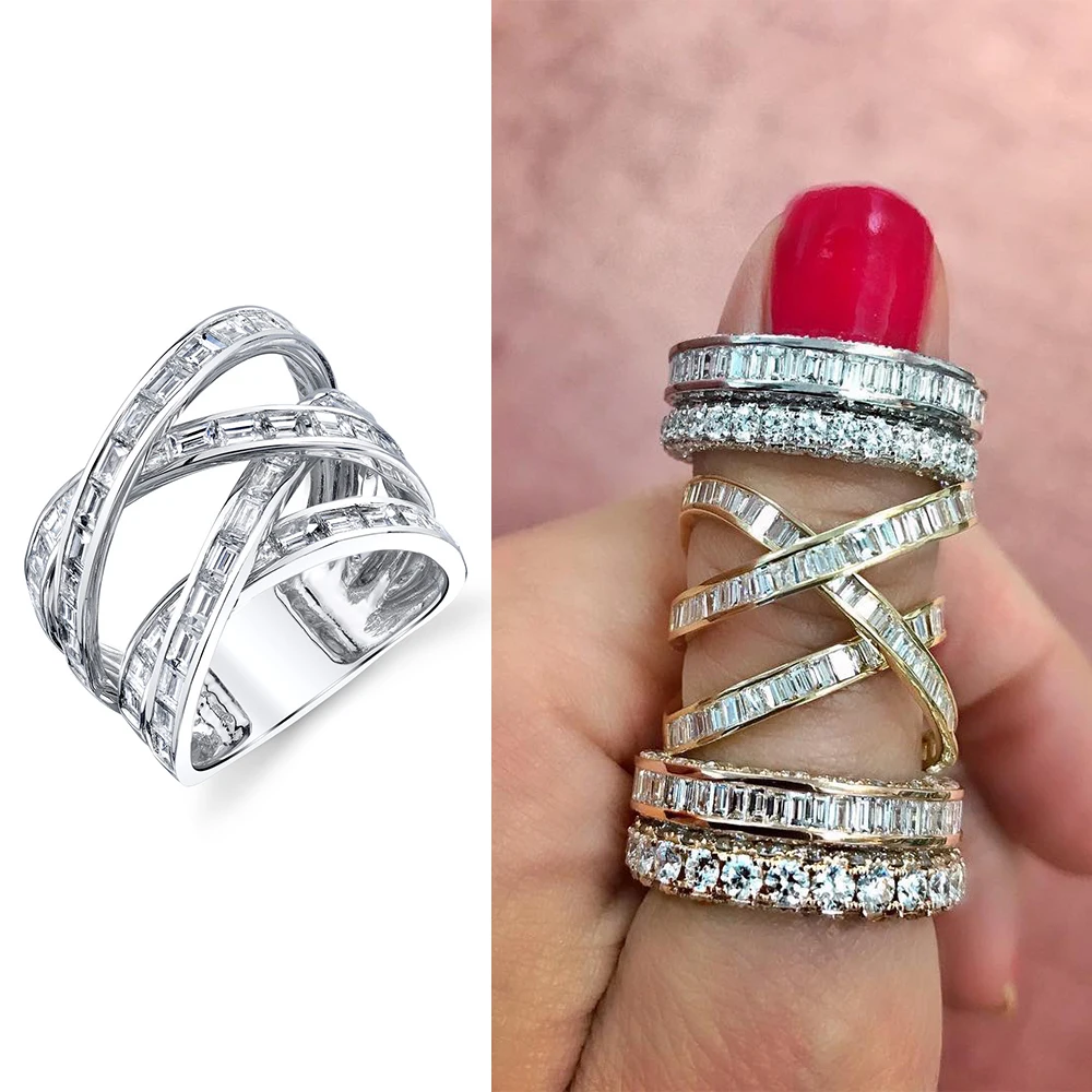 

janekelly jankelly Famous Brand Luxury cross Geometry Cubic Zironium Engagement Dubai Unisex Rings Bridal Finger Ring Jewelry