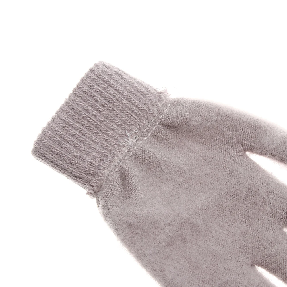 Women Men Full Fingered Gloves Winter Warm Ribbed Wool Knitted Mittens Thicken Plush Lining Mittens Magic Thermal Wrist Warmer