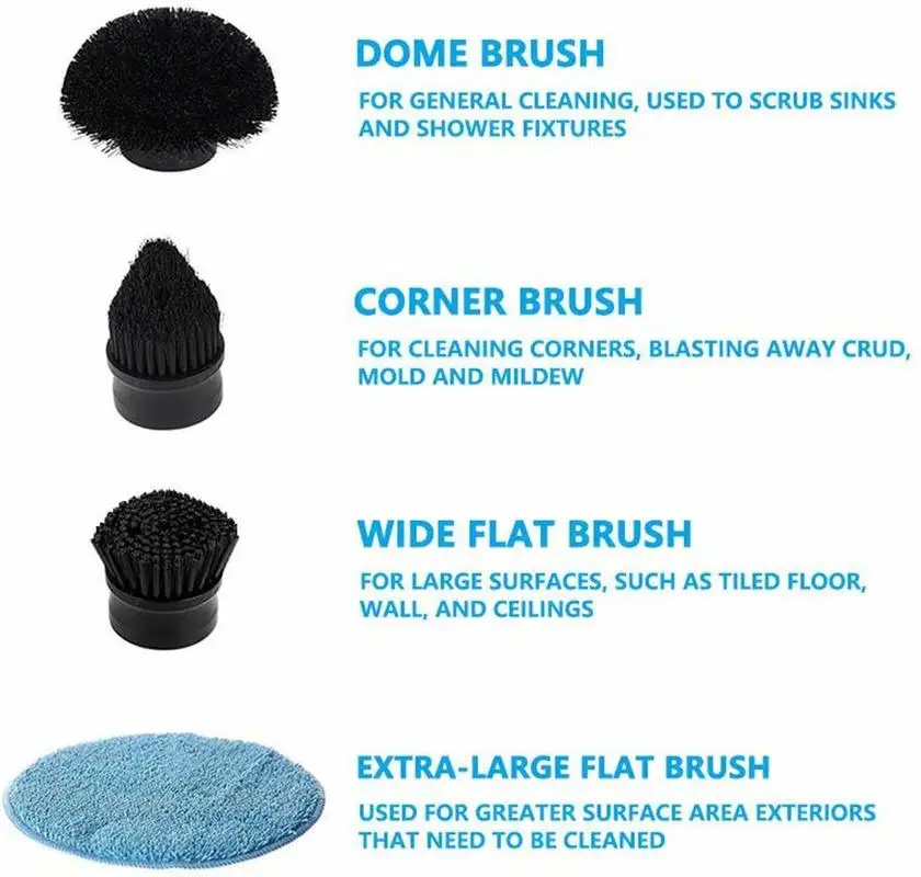 Tanie 4 szt. Akumulatorowa przenośna szczotka do czyszczenia mięśni elektryczna szczotka do czyszczenia z głowice szczotek łazienka kuchnia do wanny i prysznica szczotka do płytek