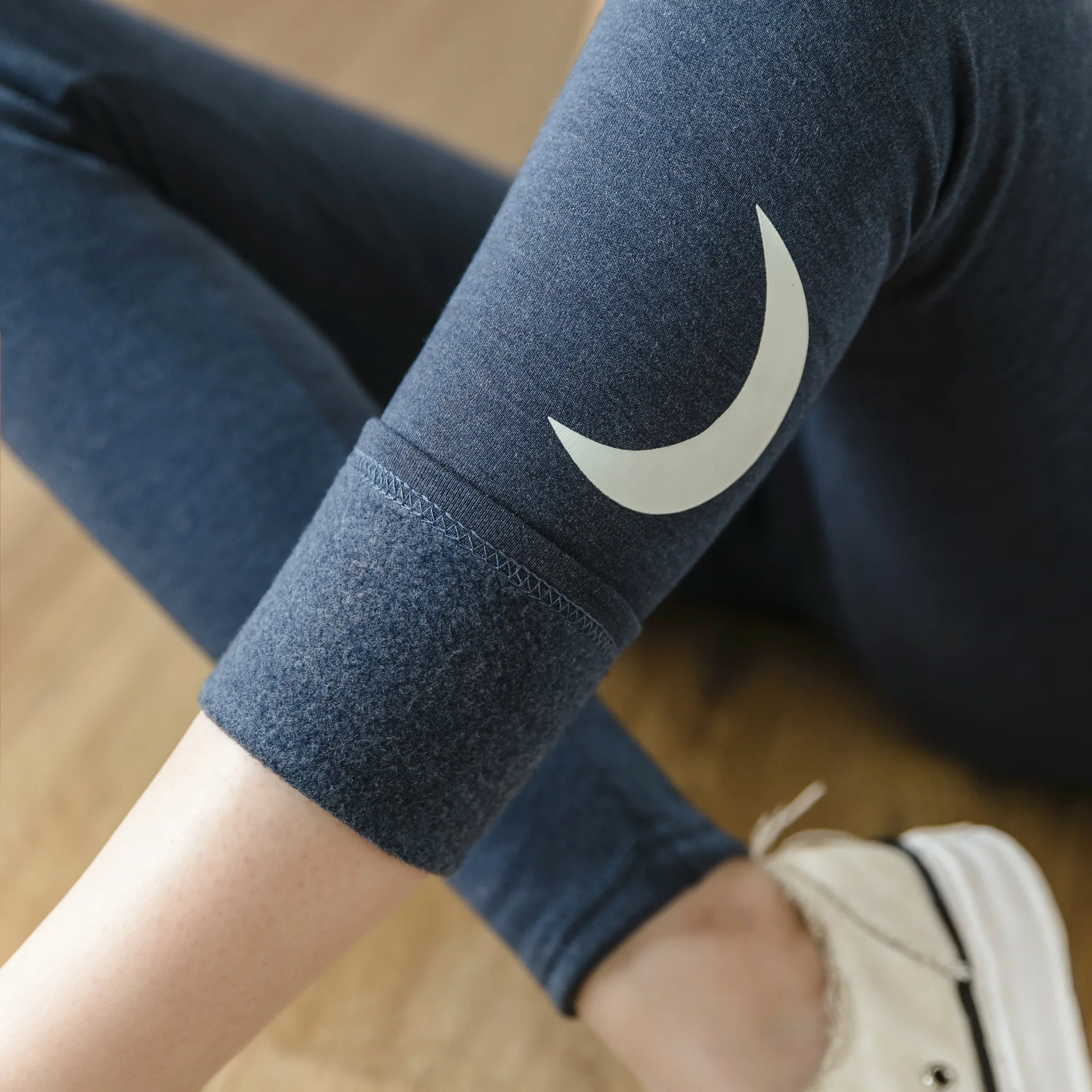 Night Light Glow Moom Ankle Length Leggings Women Black Grey Blue Warm Fleece Velvet Lined Legging High Waist Autumn Winter
