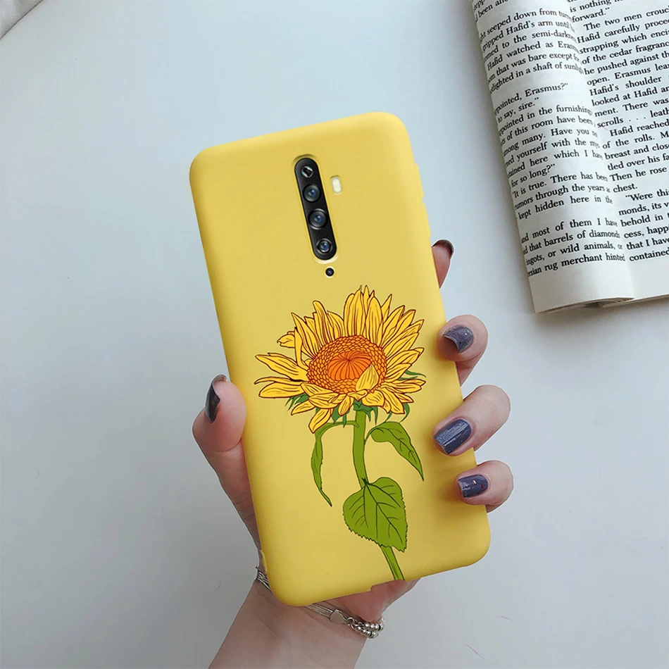 For Oppo Reno2 Reno2F Reno2Z Case Sunflower Cute Love Heart Silicone Cover Case For Oppo Reno 2Z 2F 2 F Z Phone Case TPU Bumper oppo mobile cover Cases For OPPO