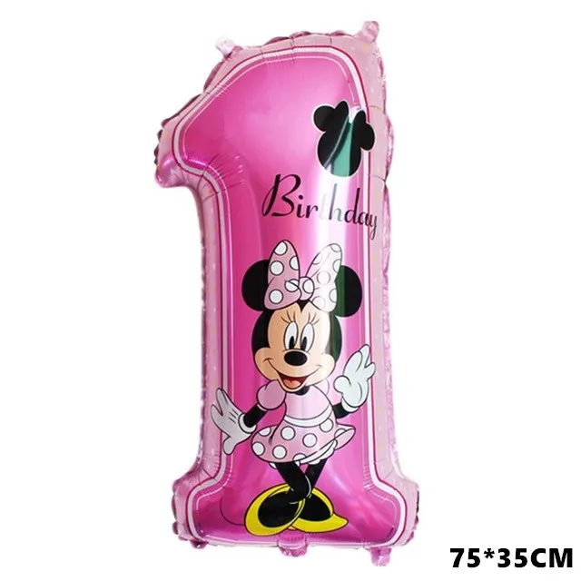 Minnie number BINGTIAN 112 см шар Микки Минни Маус мультфильм алюминиевая фольга на день рождения шар ребенок день рождения украшение Классический - Цвет: Minnie number