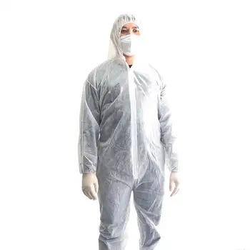 

Erilles Unisex Sanitary Protection Jumpsuit Isolation Protective Coveralls Disposable Safety Clothing Prevents Dust Plastic Suit