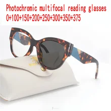 Ультралегкие солнечные фотохромные очки для чтения для женщин Cat Мультифокальные диоптрия модные очки против усталости FML