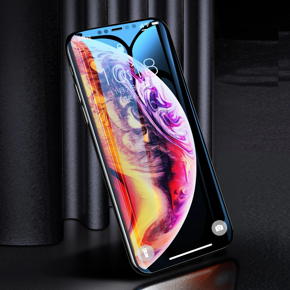 Screen film tempered glass For IPhone 11 Pro Max XR XS MAX 876S Plus Protective film Explosion-proof Anti-fingerprint 9D Edge 9H