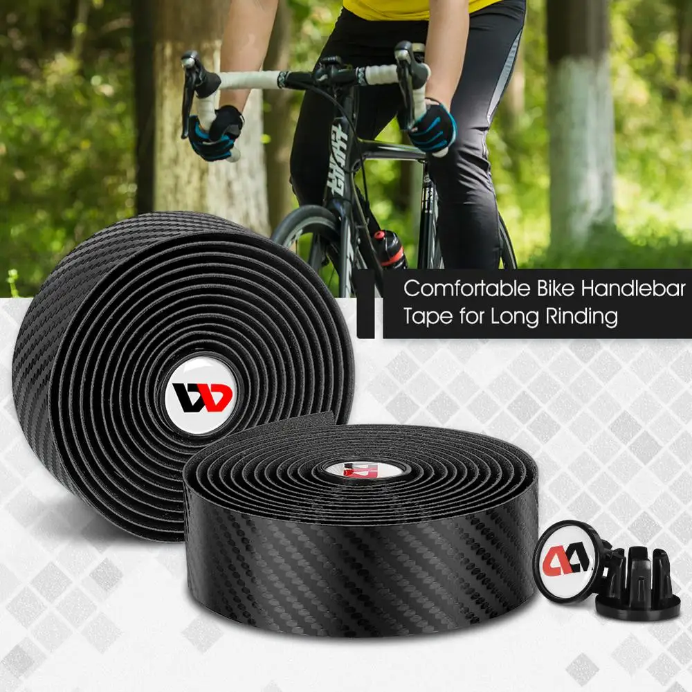 Bike Handlebar Tape Bicycle Accessories Bike Handlebar Plugs WEST BIKING Bike Handlebar Tape EVA PU Road Bicycle Handlebar Tape Anti-slip Shock Absorption Cycling Wrap End Plug Accessories