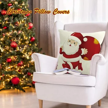 

Merry Christmas Fabric Pillow Cases Sofa Cushion Christmas Home Decoration Natale 2020 Christmas Ornaments New Year'S Eve Decor