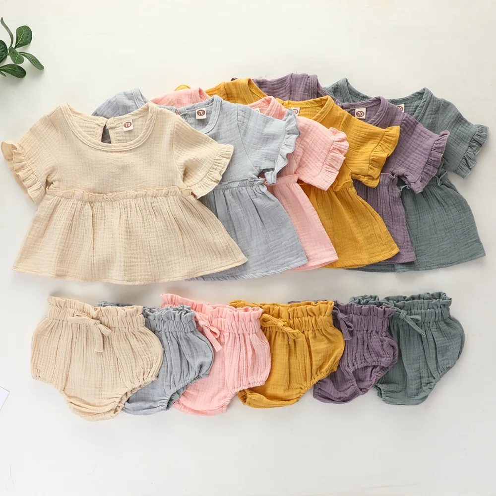 0-24M 2Pcs Fashion New Summer Newborn Baby Girls Boys Clothes Casual Short Sleeve Tops T-shirt+Shorts Toddler Infant Outfit Set baby clothing set line