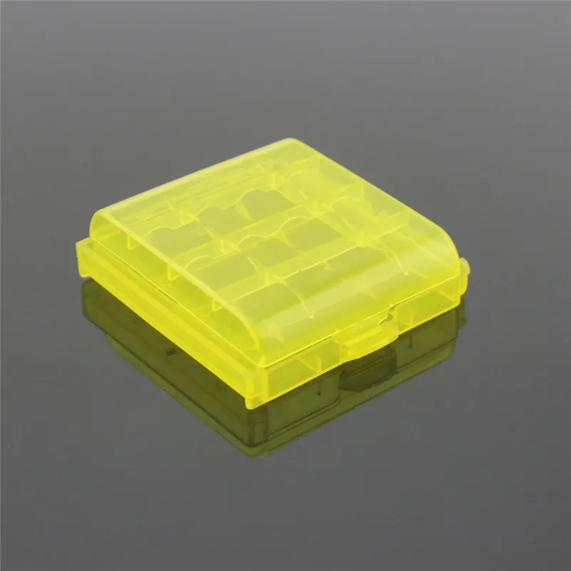 Yellow Портативный аккумулятор АА жесткий пластиковый чехол держатель для 14500 10440 AA AAA коробка для хранения батарей зеленый - Цвет: Yellow