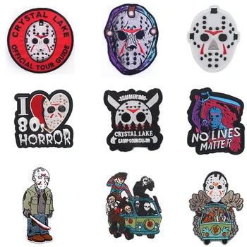 

12pcs/lot E2126 Cartoon Horror Movie Character Iron On Patches Embroidery Patch For Clothing Accessories Badge