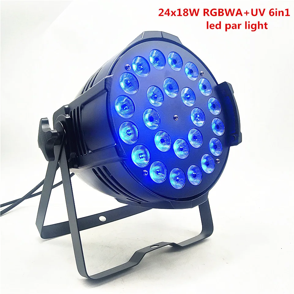 4 шт. 24x18 Вт полноцветный LED par свет DMX RGBWA + UV 6in1 светильник в виде барабана