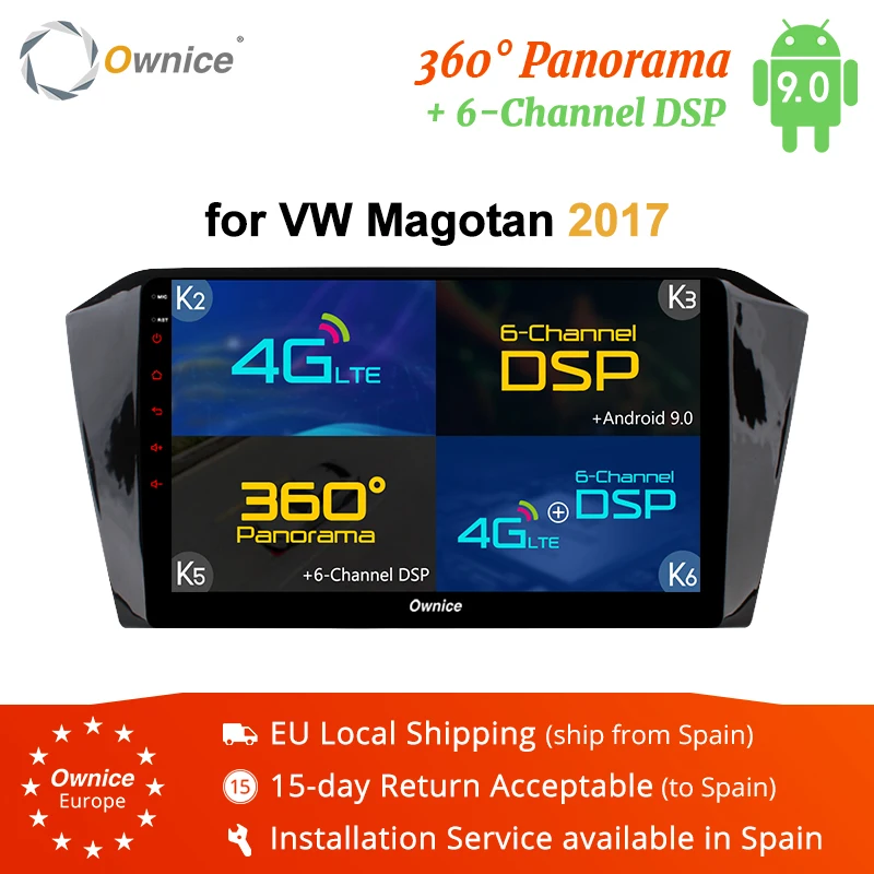 Ownice K1 K2 K3 2DIN Восьмиядерный 2G ram Android 9 10,1 "Автомобильный Радио dvd-плеер навигатор Аудио для Volkswagen VW Magotan 2017 4G LTE DVR