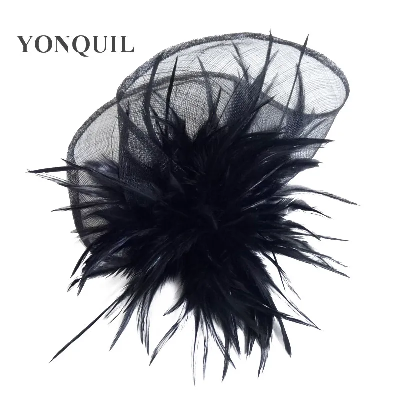 Fanct feather flower headwear women elegant wedding fascinator hat wedding fedora hat headband ladies occasion hair accessories