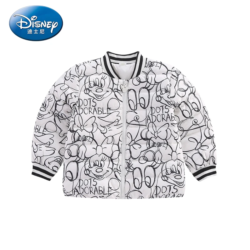 Детский пуховик disney куртка для мальчиков и девочек зимний комбинезон для детей, детская одежда теплая детская парка верхняя одежда, новинка года, для малышей - Цвет: Minnie White(Girl)