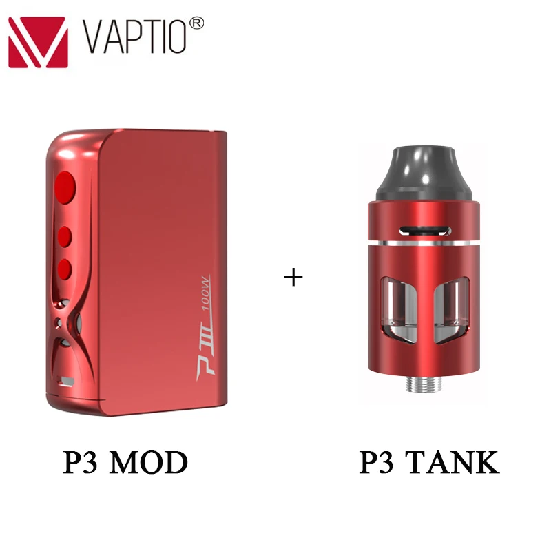 Красный Vape мод Vaptio P3 мод Встроенный аккумулятор 3000 мАч с 30~ 100 Вт выходной мощности комплект электронных сигарет - Цвет: Красный