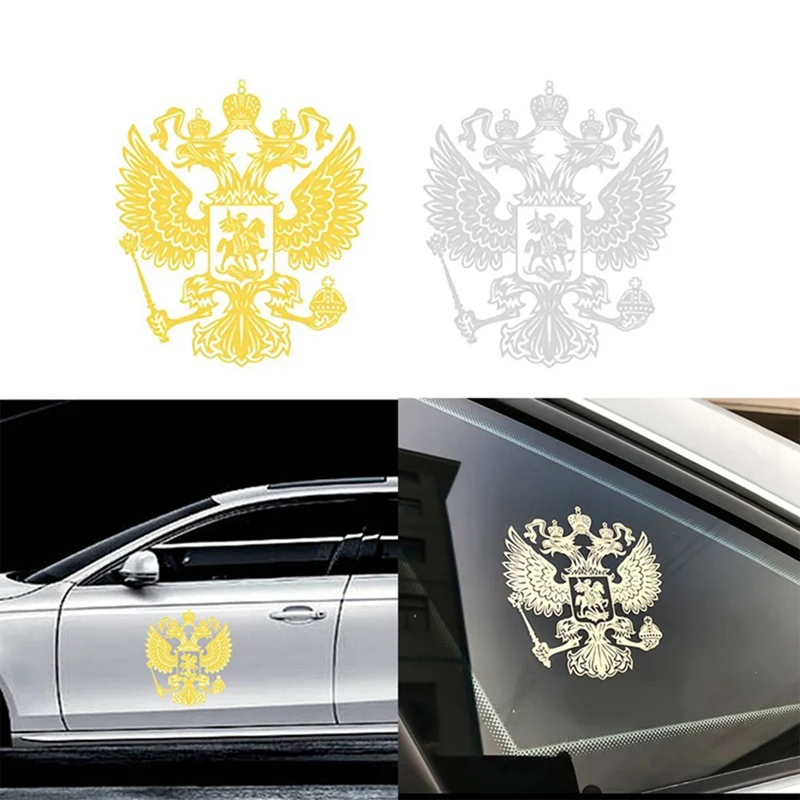 

Car Body Widow Sticker Coat of Arms of Russia Metal Emblem Russian Eagle Badage Decal 6.0*5.4CM Auto Decoration