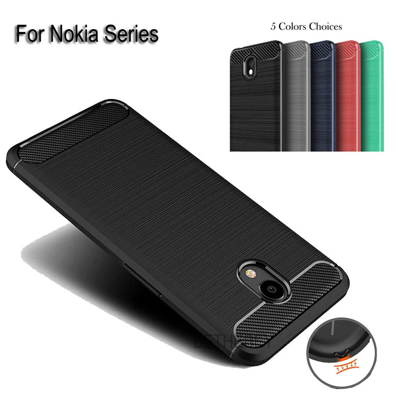 cheap For Nokia 2.2 3.2 6.2 1 4.2 3.1 7.1 5.1 X6 7 8 9 2 6 5 3 Pureview Plus TPU Silicone Luxury Soft Silicone Shockproof Carbon Case