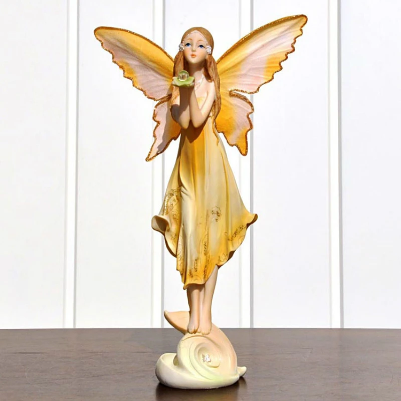 

Resin Forest Elves Moist Flower Fairy Lucky Angel Feng Shui Figurine Decoracion Hogar Girl Home Decoration Accessories Modern
