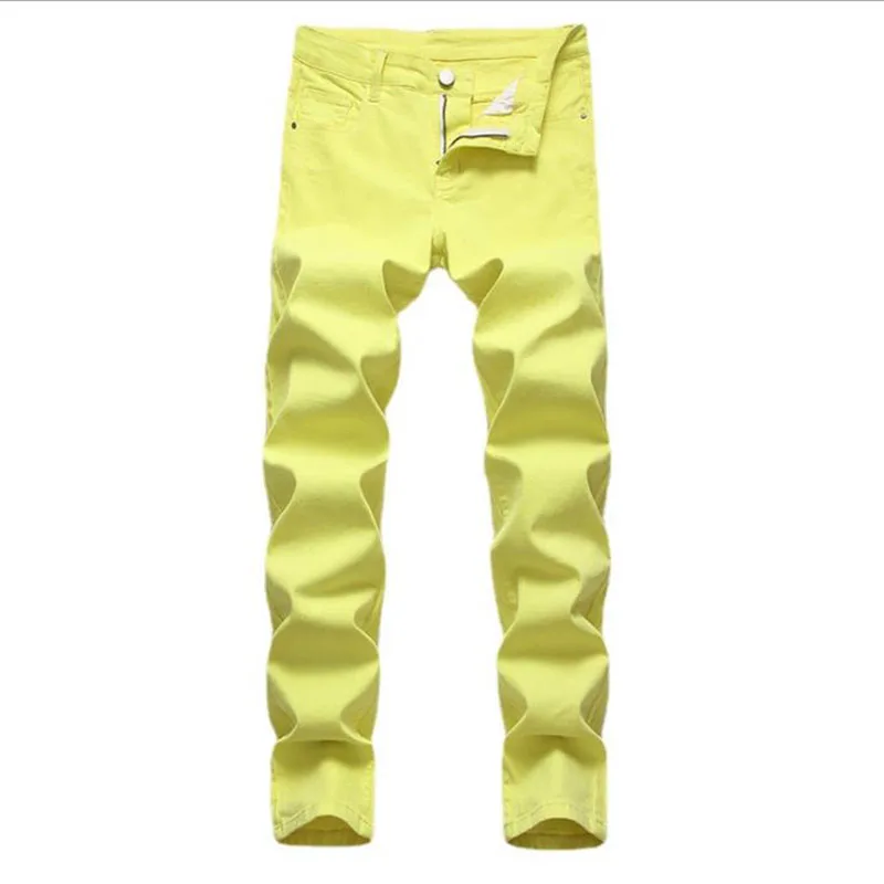 2022 Hot Sale Men Colored Jeans Autumn Fashion Mens Casual Cotton Jeans Slim Straight Male Denim Pants Plus Size 42 6