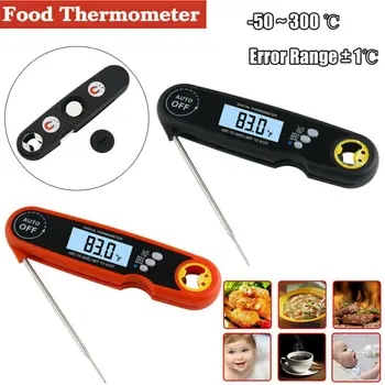 

Free shipping Electronic Meat Thermometer Kitchen Tools LCD Digital Thermometer Foldable Food Probe BBQ Water Milk Thermometer