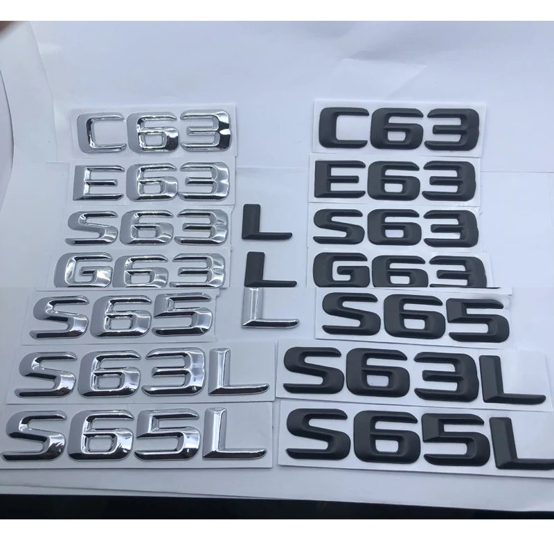 

Car Badge Logo for Mercedes-Benz Car Logo A/C/E/S Class Tail Logo E63 C63 S63 Alphanumeric Metal Car Sticker Decoration
