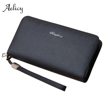 

Aelicy Wallet Men Long Wallet Leather Women Wallets Zipper Portefeuille Female Purse Clutch Cartera Mujer