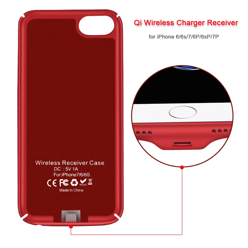 Fundas de Receptor de Cargador Inalámbrico Qi para iPhone 6 6s 7, receptor de carga rápida para iPhone 6P 6SP 7 Plus, funda 2 en 1|Cargadores de teléfono móvil| AliExpress