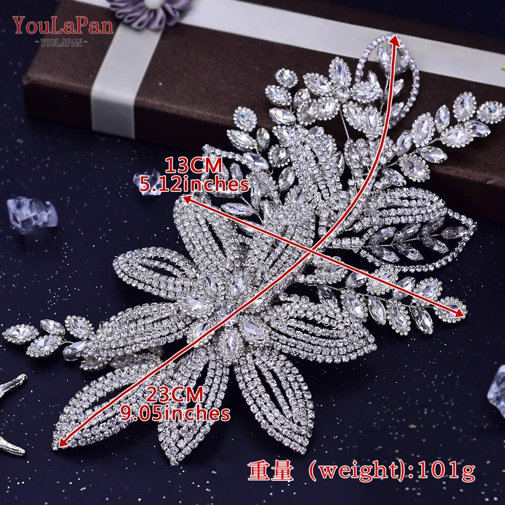 YouLaPan Fashion Strass Kronen en Tiara's Gala Kronen Bruids Haarstuk Bruids Hoofdtooi Handgemaakte Bloemen_voghion.com