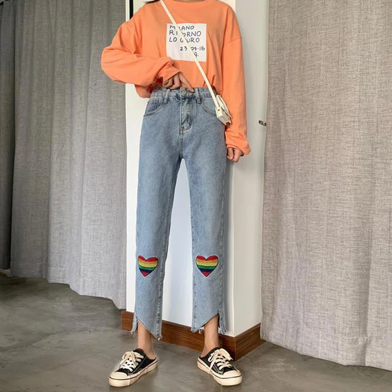 high waisted straight leg mom jeans