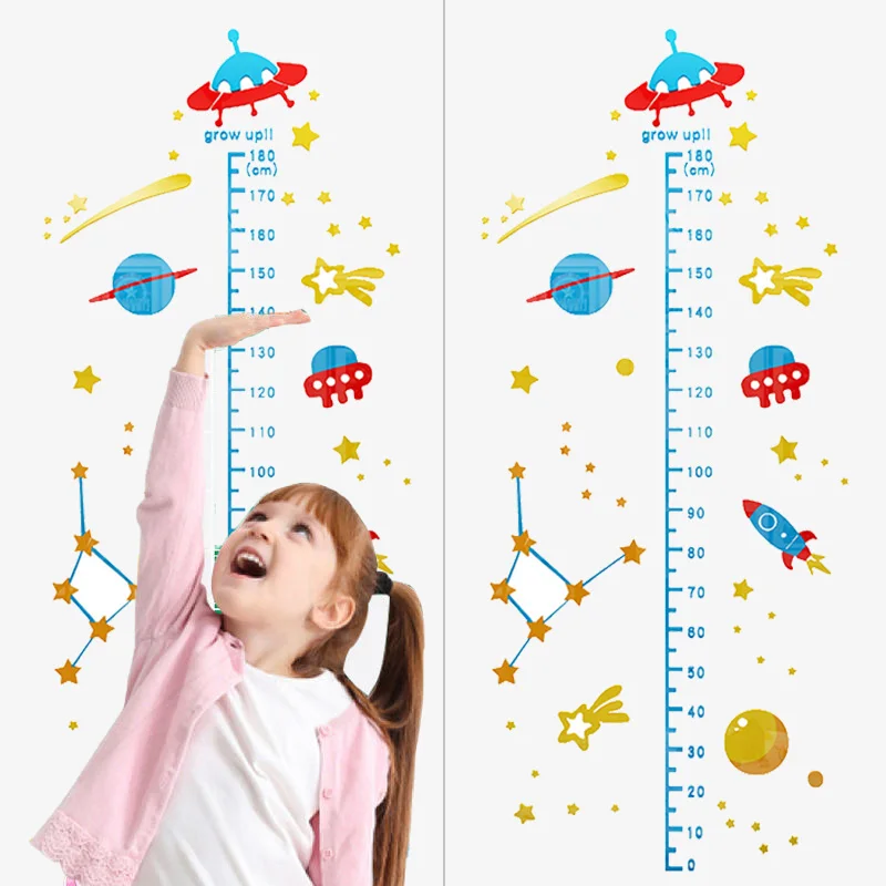 

3D Wall Sticker Universe Animation Decoration Kindergarten Room Acrylic Pigment Measurement Of Wall Decoration Height Scale