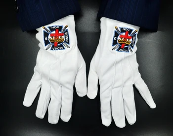 

Masonic Gloves Mason Freedom Customized Made Embroidery N2