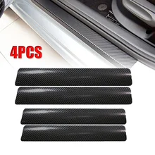 

4PCS /Set Car Stickers Universal Sill Scuff Anti Scratch Carbon Fiber Auto Car Door Sticker Decals AUTO Car Accessories