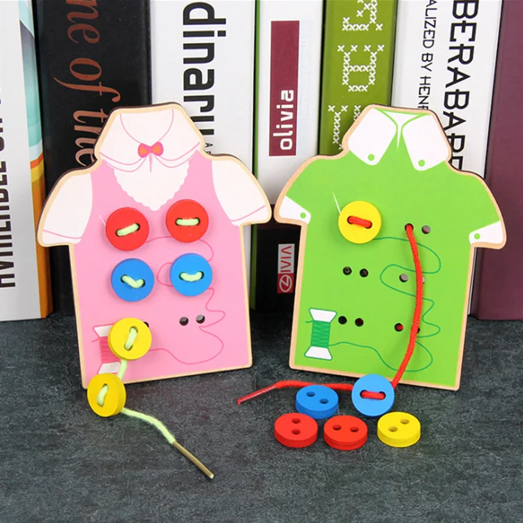 

CHILDREN'S Dressing Learning Toy Department Shoelace Buckle Button Threading Board Lanyard Game Building Blocks Children Beaded