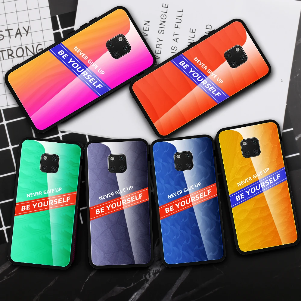 25 шт. модный крутой градиентный стеклянный чехол для телефона huawei mate 20 Pro/mate 30 Pro/P30 Pro/mate 20 lite/P30 lite/P Smart Plus