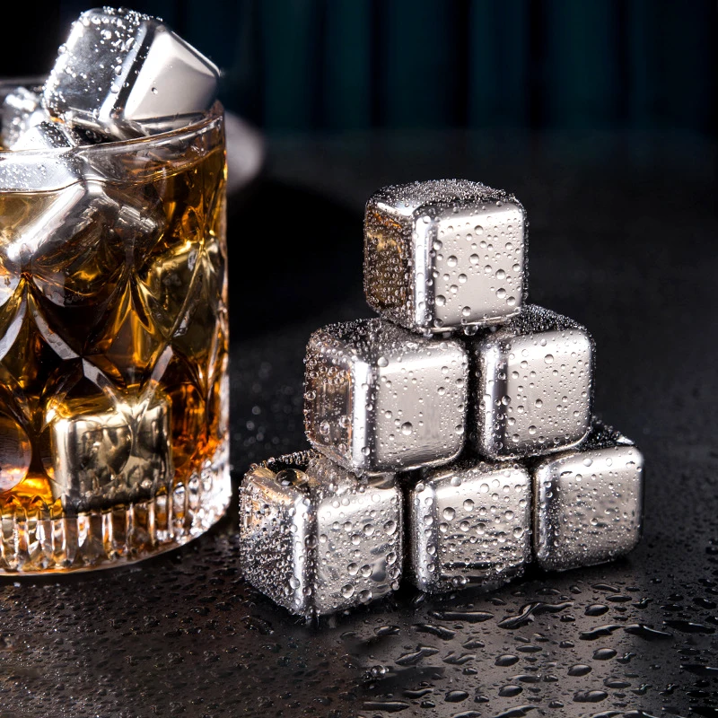 Stainless Steel Ice Cubes Reusable Chilling Stones for Whiskey Wine Keep Your Drink Cold Longer Champagne Party Bar Utensils |