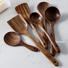 Thailand Teak Natural Wood Tableware Spoon Ladle Turner Long Rice Colander Soup Skimmer Cooking Spoons Scoop Kitchen Tool Set ► Photo 3/6