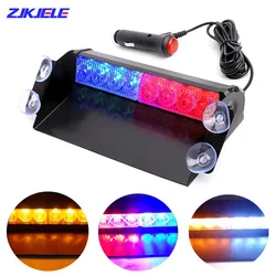 Car Truck Emergency Flasher Dash Strobe Warning Light Day Running Sucker Flash Led Police Lights 8 LEDs 3 Flashing Modes 12V