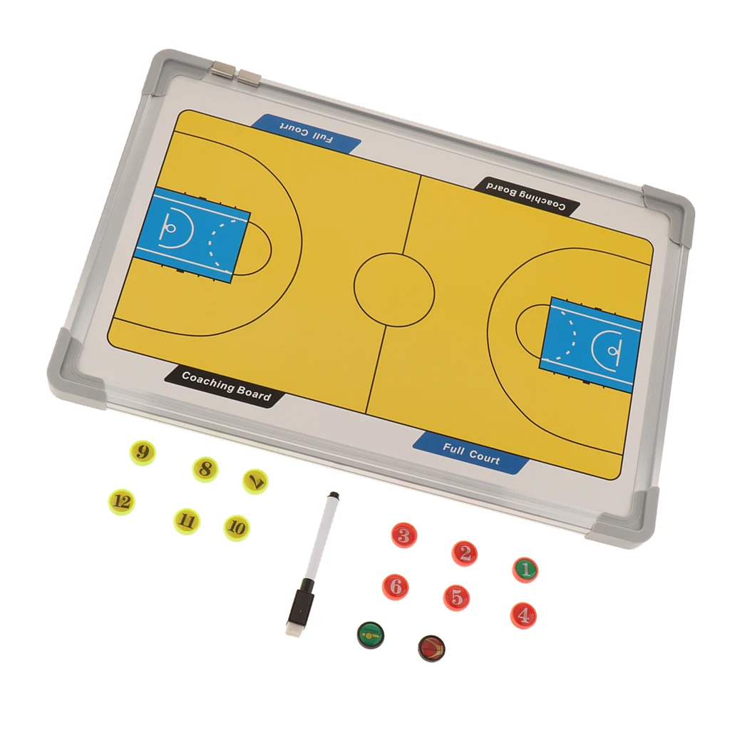 Basketball Coaching Board Magnetic Strategy Clipboards Waterproof Teaching Aids Aluminum Coaches Equipment