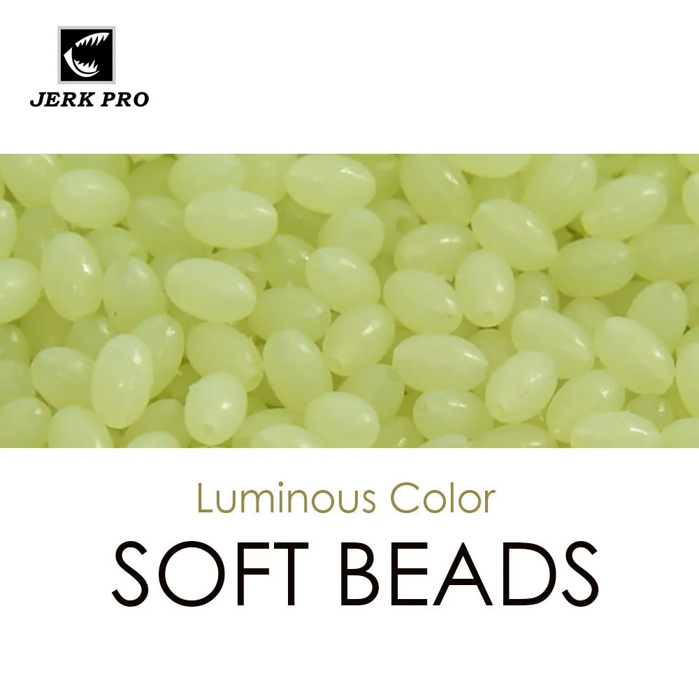 Jerk Pro 100Pcs Ovale Morbido Bagliore Perline Tappi Verdi Arancioni Luminosi Per La Pesca Treble Hook Egg Fly Tying Rigs Esche Parti Di Carpa